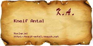 Kneif Antal névjegykártya